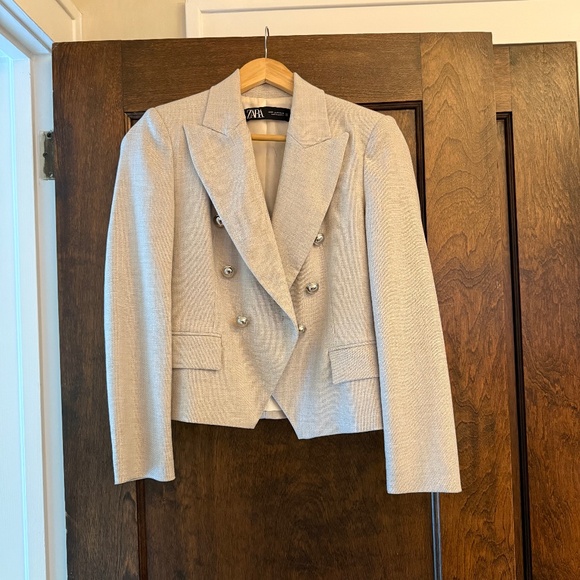 Zara silver button blazer XS - Picture 1 of 4
